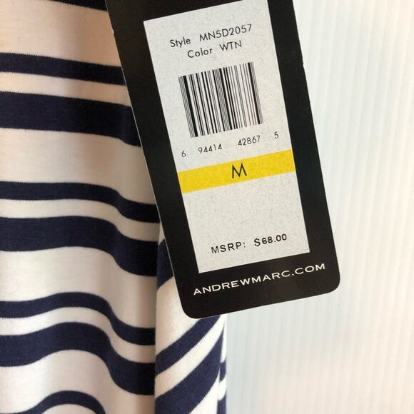 🆕 Marc by Andrew Marc striped high low tank dress navy and white NWT size M - Picture 9 of 10